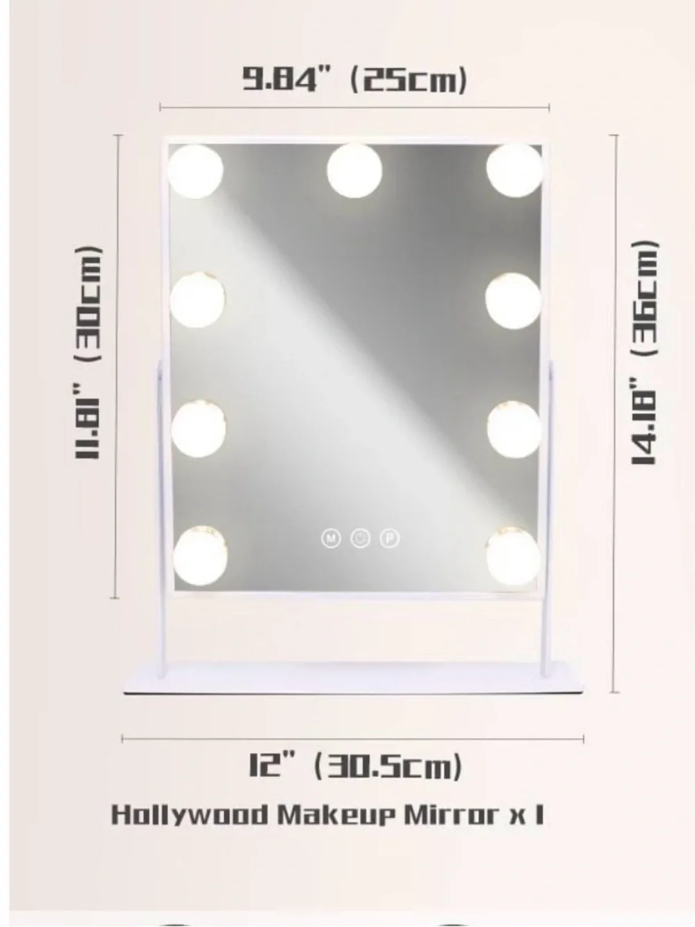 Lighted Vanity Mirror in White